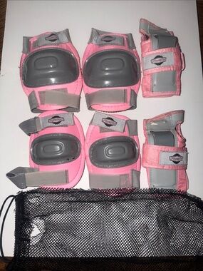 Youth Pink and Gray Protective Skate Pad Set by Pacific